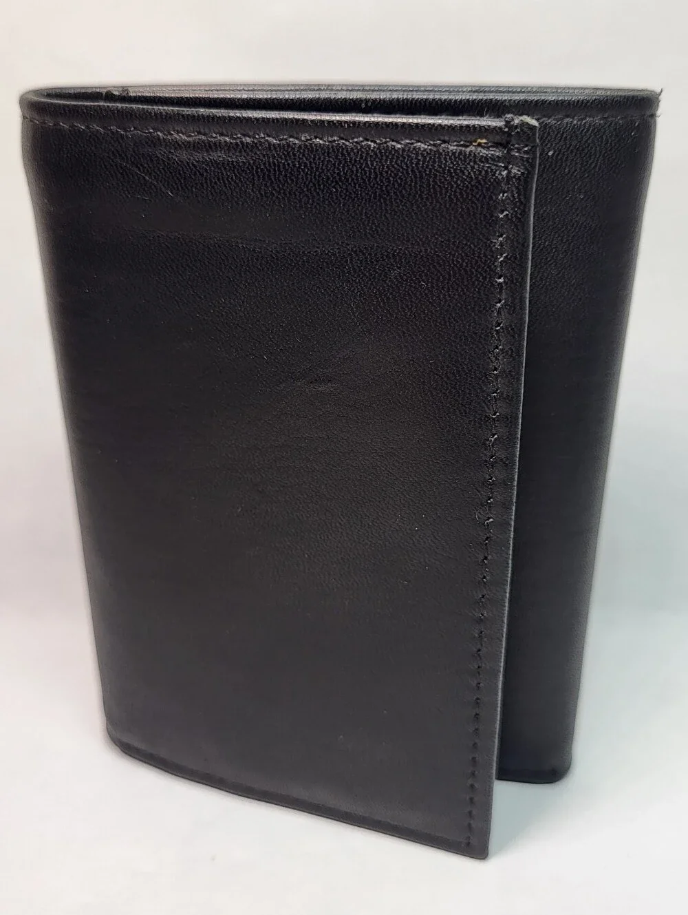 Buxton Black Leather Tri-Fold WALLET Three Fold w/ Insert Style 58980 NEW NOS